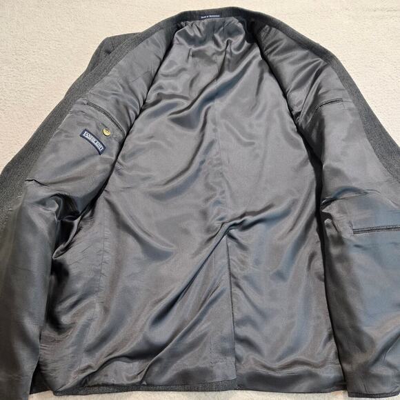 Lands End Men's 100% Lambswool Herringbone Blazer Sports Coat Sz 48L - Picture 8 of 13